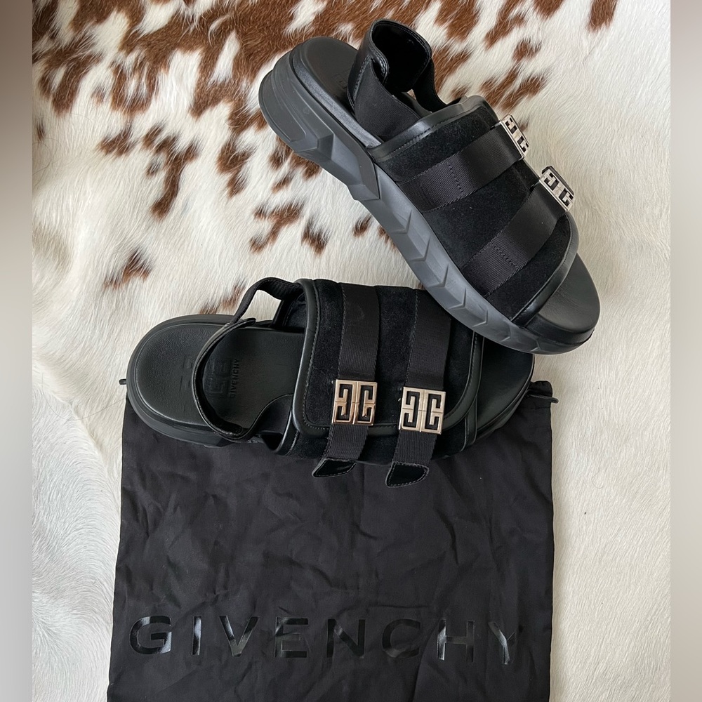 Authentic Givenchy Men’s Marshmallow Slingback Sandals , Black EU 42